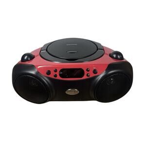 Blackweb Boombox CD Player FM Radio Stereo Speaker Bluetooth Red BWA17AA003